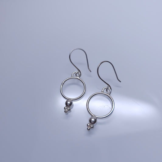 Small Simple Hoops with Fine Silver Details