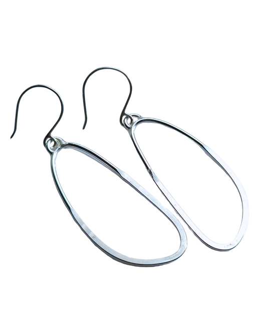 Organic Shaped Earrings with Flattened Edge