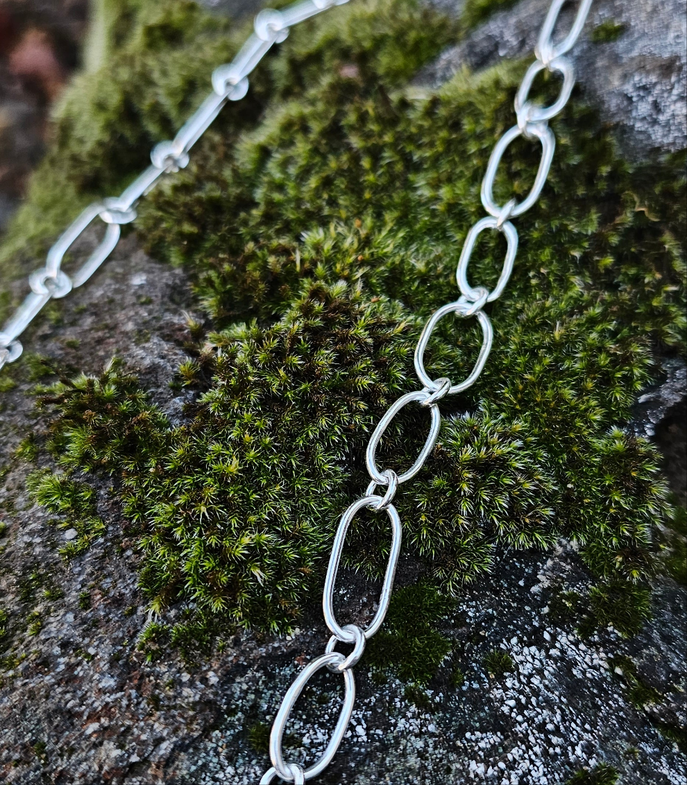 22" Hand Fabricated Sterling Silver Chain - 16 gauge links varied lengths