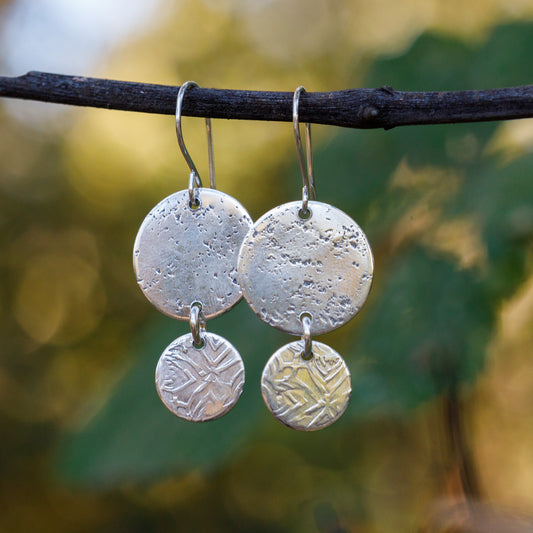 Textured Double Dangle Earring