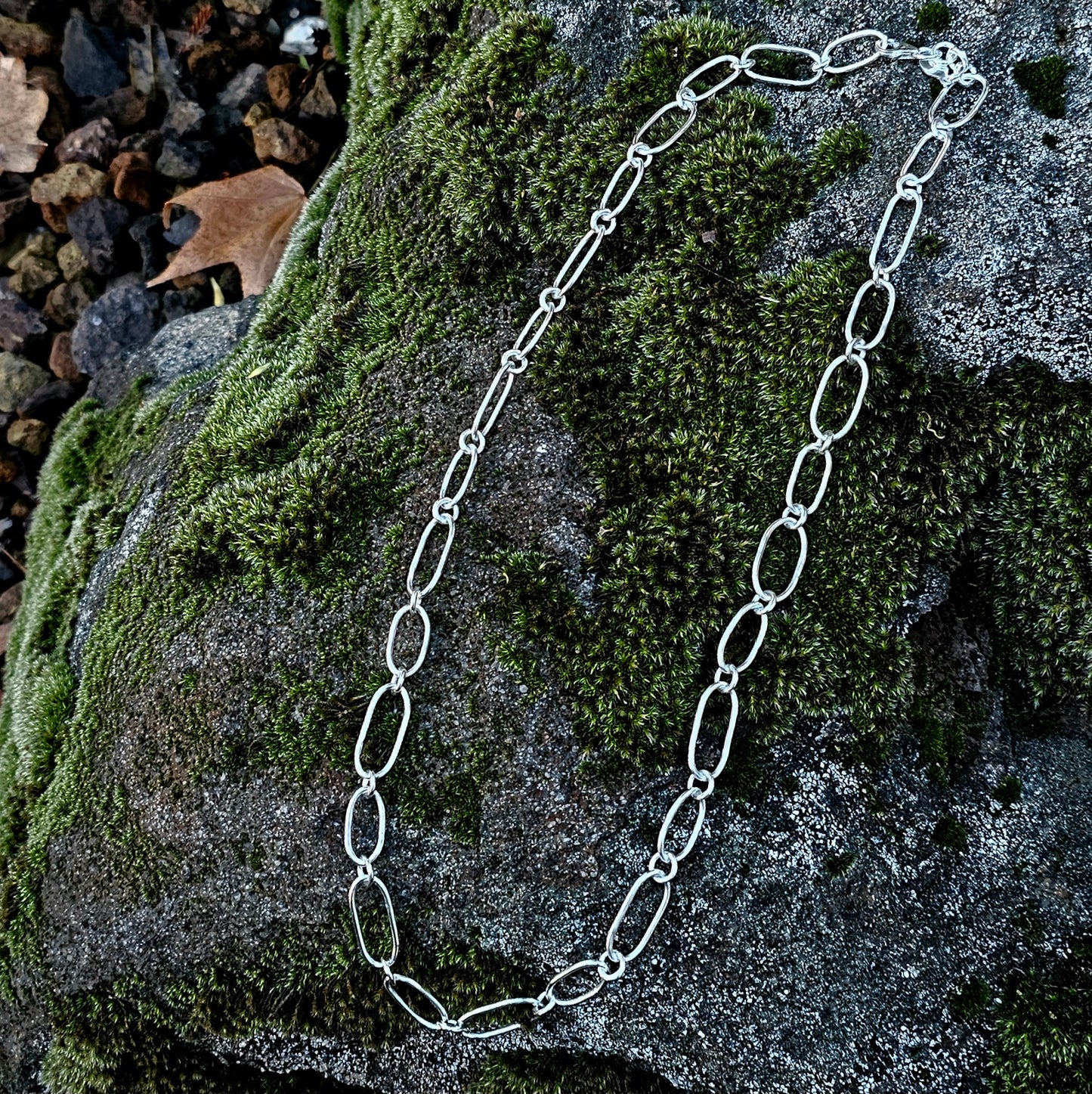 22" Hand Fabricated Sterling Silver Chain - 16 gauge links varied lengths