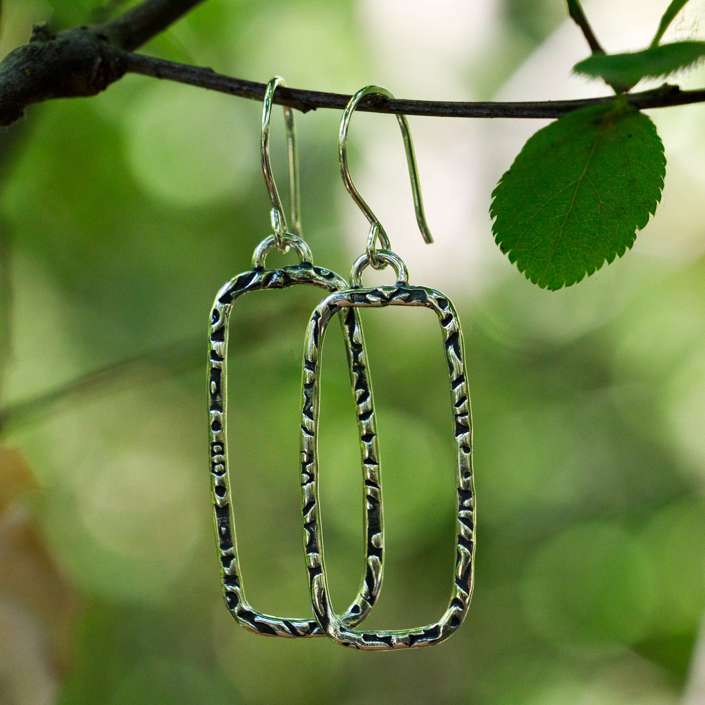 Textured Rectangle Earrings